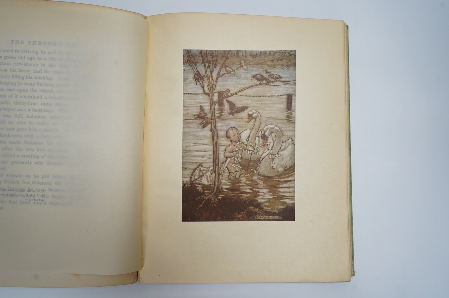 Rackham, Arthur (illustrator) – 7 works – J.M. Barrie, Peter Pan in Kensington Gardens, new edition, 4to, 50 tipped-in colour plates, captioned tissue-guards, original green cloth, decorative gilt, London, Hodder & Stoug